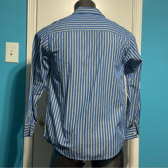 Nautica Blue and Yellow Striped Men's Long Sleeve button down Shirt XL - Picture 11 of 14